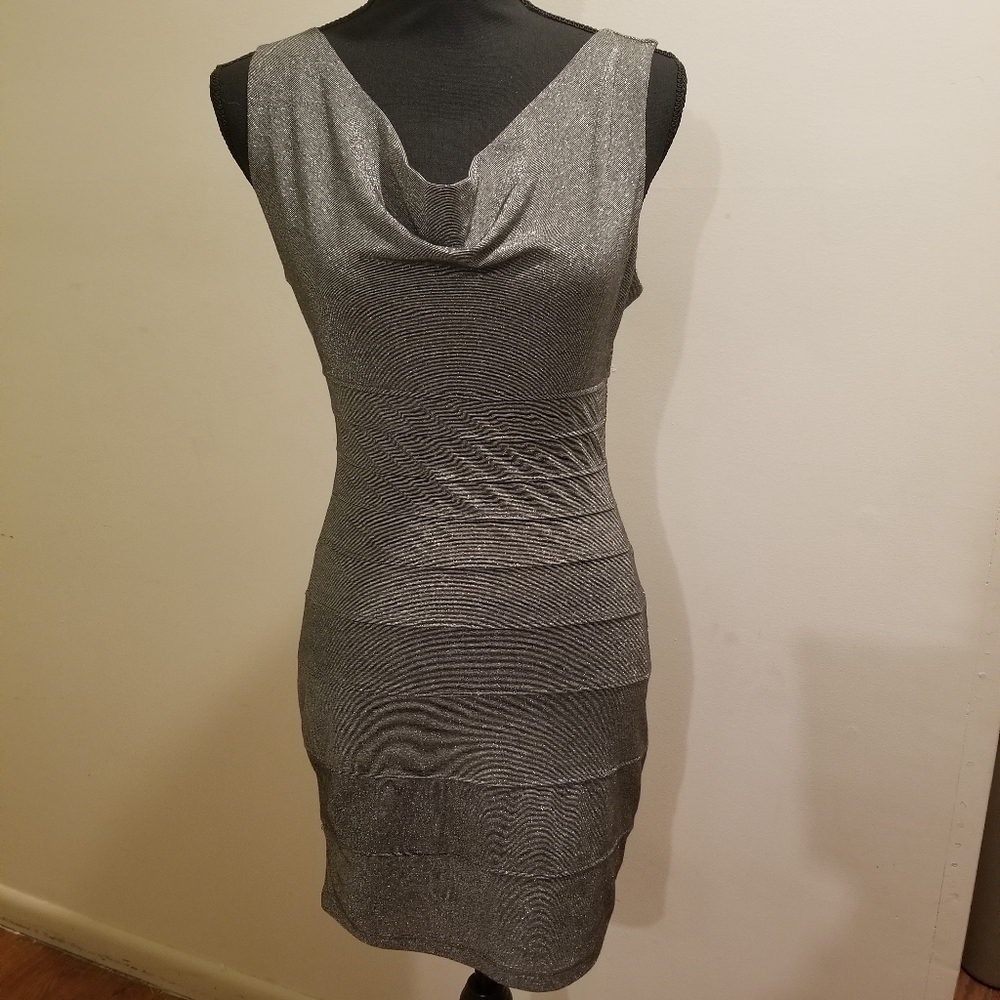 Medium sparkly silver grey dress